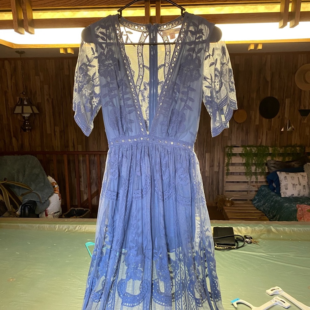 Blue romper dress
